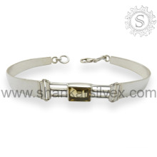 Promotional 925 Sterling Citrine Silver Bracelet Wholesale Sale Women Girls Jewelry BRCT2020-1